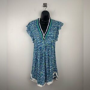 Poupette St Barth Women Blue Net Sasha Mini Dress Size XS
